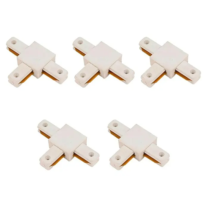 Led Hispania Conector en T monofásico - Blanco, L x An x Al: 7 x 3,5 x 10,5 cm, 5 ud. - Cinco conectores de carril en forma de T de color blanco para conexiones fiables del sistema de iluminación de carril. Instalación sencilla.