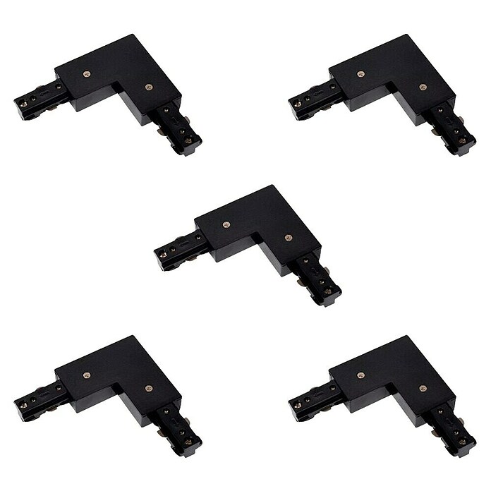 Led Hispania Conector en L monofásico (3,5 x 10,7 x 10,7 cm, Negro, 5 ud.) | BAUHAUS