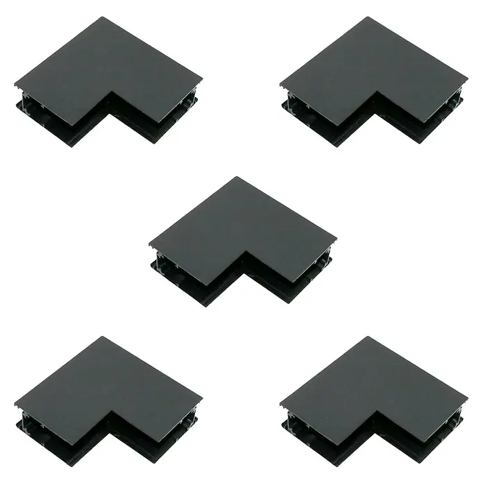 Led Hispania Conector magnético de ángulo invertido - 5 ud., Aluminio - Conectores de esquina negros para perfiles LED para una conexión limpia y en ángulo recto de perfiles de aluminio para tiras LED.