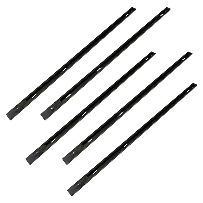 Led Hispania Carril bifásico (4,2 x 2 x 218 cm, Aluminio, Negro, 5 ud.) | BAUHAUS