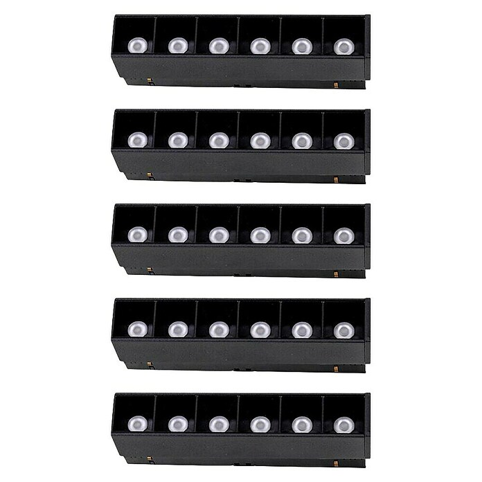 Panaled Foco para riel Albacete magnético (6 W, Negro, 5 ud.) | BAUHAUS