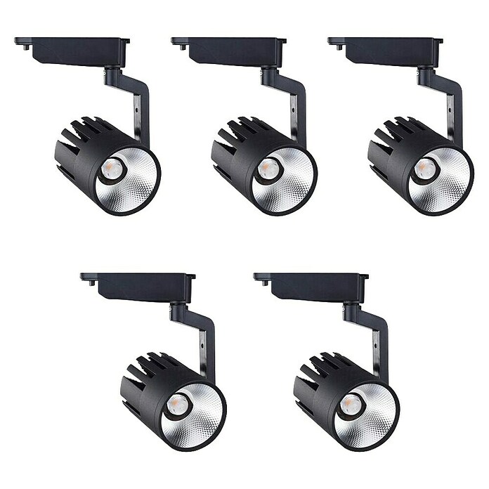 Led Hispania Foco LED para riel Prat (30 W, 10 x 20 cm, Negro, 5 ud.) | BAUHAUS