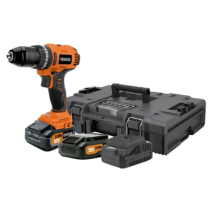 Toolson Taladro atornillador percutor de batería PRO-PBL2 (18 V, 2 baterías, 2 Ah, 50 Nm) | BAUHAUS