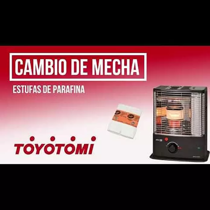 Toyotomi Estufa de parafina RS-122 - 2,2 kW, Volumen del depósito: 4 l, Negro - Cambiar mecha en estufa de parafina de mecha Zibro