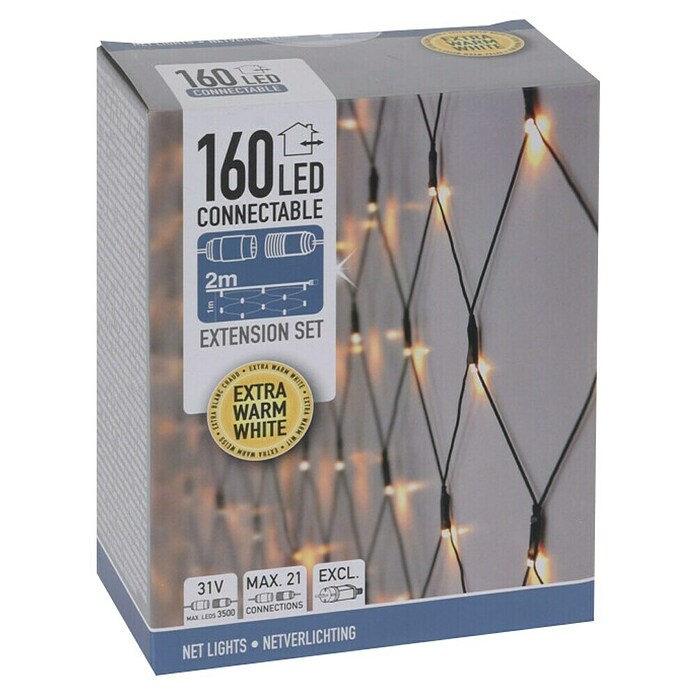 Decoratieve led-kerstverlichting Uitbreidingsset 160 LED (Groen, Op netstroom, Led, Aantal lichtbronnen: 160 st.) | BAUHAUS