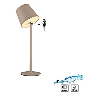 Just Light Akumulatorska namizna svetilka Boteria (3 W, Do x Š x V: 110 x 110 x 370 mm, Topla bela, Peščena)