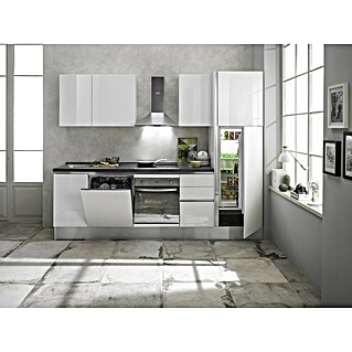 Marinelli Cucine Vormontierte Küchenzeile Giulia (Breite: 275 cm, Weiß, Mit Elektrogeräten, Dekor Arbeitsplatte: Marmoroptik, Spüle rechts)