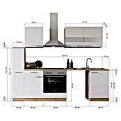 Respekta Küchenzeile Merle (Breite: 250 cm, Weiß, Mit Elektrogeräten, Mit Waschmaschinennische) | BAUHAUS