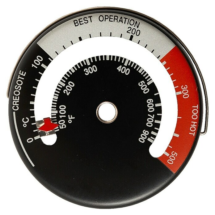 Livn Thermometer voor kachel (Zwart, Diameter: 6,2 cm) | BAUHAUS