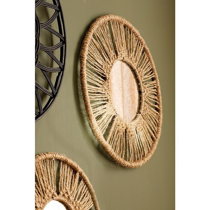 Espejo de pared Serena (2 pzs., Diámetro: 45 cm, Natural) | BAUHAUS