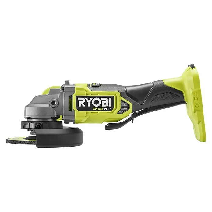 Ryobi ONE+HP Akku-Winkelschleifer RAG18X125-0 - Ohne Akku, Durchmesser Scheibe: 125 mm - Ryobi Akku-Winkelschleifer mit einem robusten Design für diverse Schleifarbeiten. Das Gerät bietet hohe Leistung und Flexibilität.