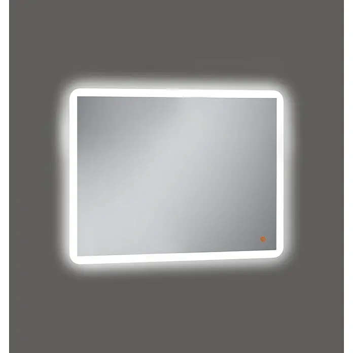 Camargue Espejo con luz Astro - An x Al: 80 x 60 cm - Este artículo muestra un espejo rectangular iluminado con LED con esquinas redondeadas, ideal para baños y vestidores.