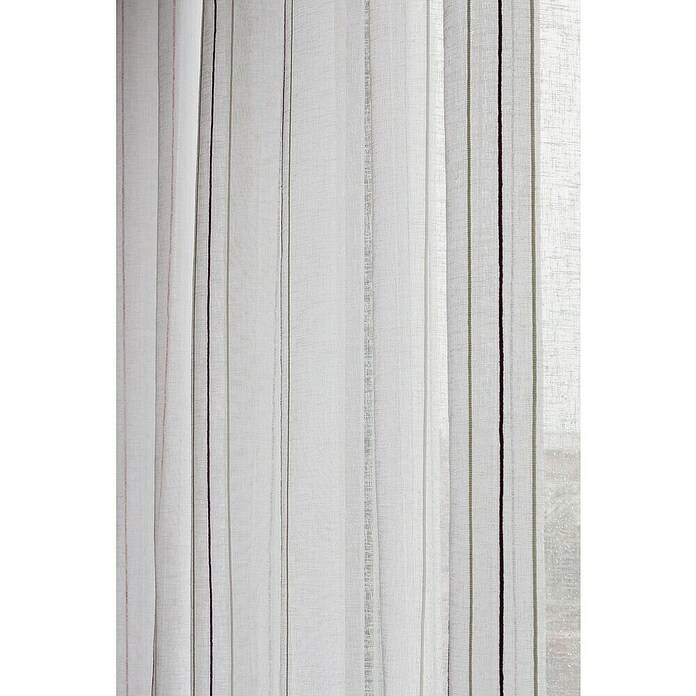 Visillo para ventana Raya (An x Al: 140 x 260 cm, 100% poliéster, Blanco/Rojo) | BAUHAUS