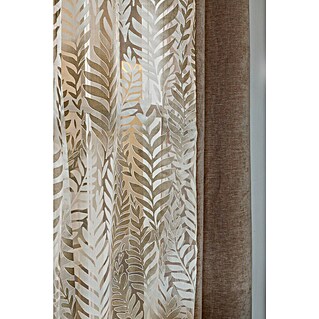Visillo para ventana Devorado hojas (An x Al: 140 x 260 cm, 100% poliéster, Beige)