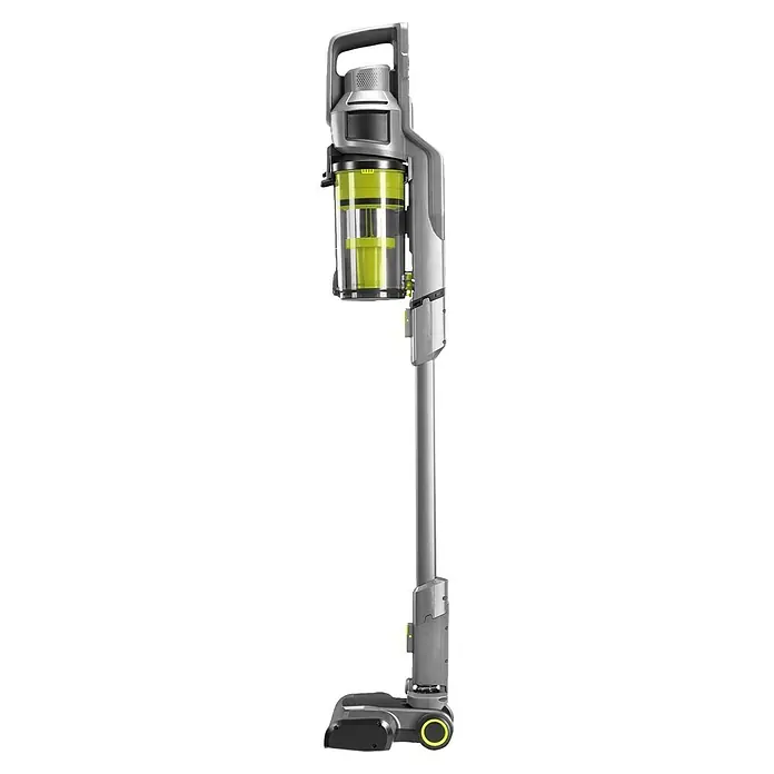 Ryobi ONE+ Akku-Staubsauger RSV18BL - 18 V, 1 Akku, 4 Ah, Behältervolumen: 0,8 l - Der Akku-Staubsauger in Grau mit gelben Akzenten ist ein modernes Reinigungsgerät für den Haushalt. Er ist leicht, kabellos und wendig.