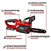 Einhell Power X-Change Akku-Kettensäge GE-LC 18 Li Kit (18 V, Li-Ionen, 3 Ah, 1 Akku, Schwertlänge: 25 cm)