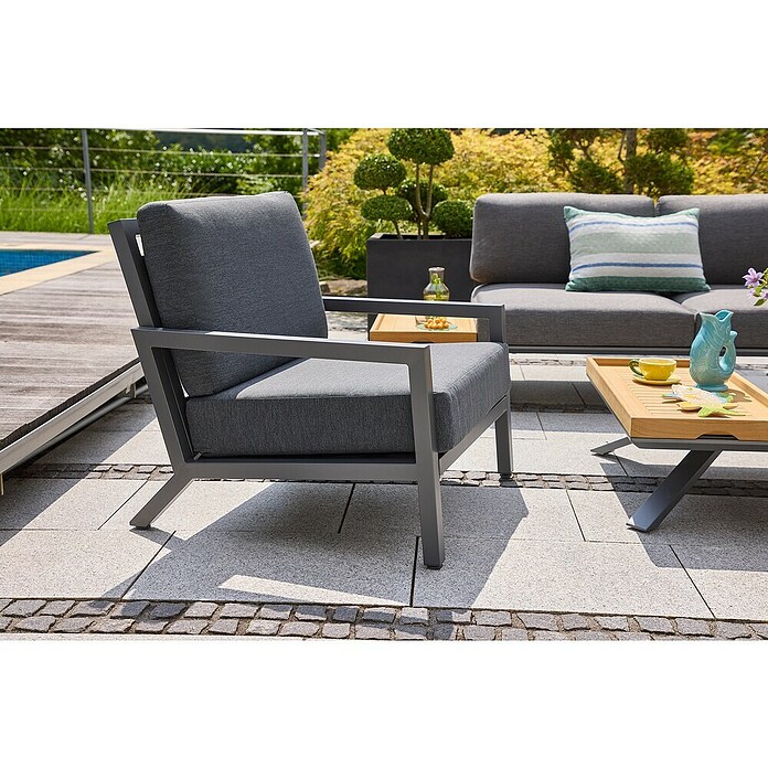 Sunfun Maja Loungesessel (B x T x H: 76,5 x 85 x 76,5 cm, Anthrazit) | BAUHAUS
