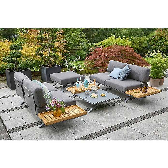 Sunfun Lumar Loungesofa (L x B x H: 195,5 x 87 x 68 cm, Night-Grey) | BAUHAUS
