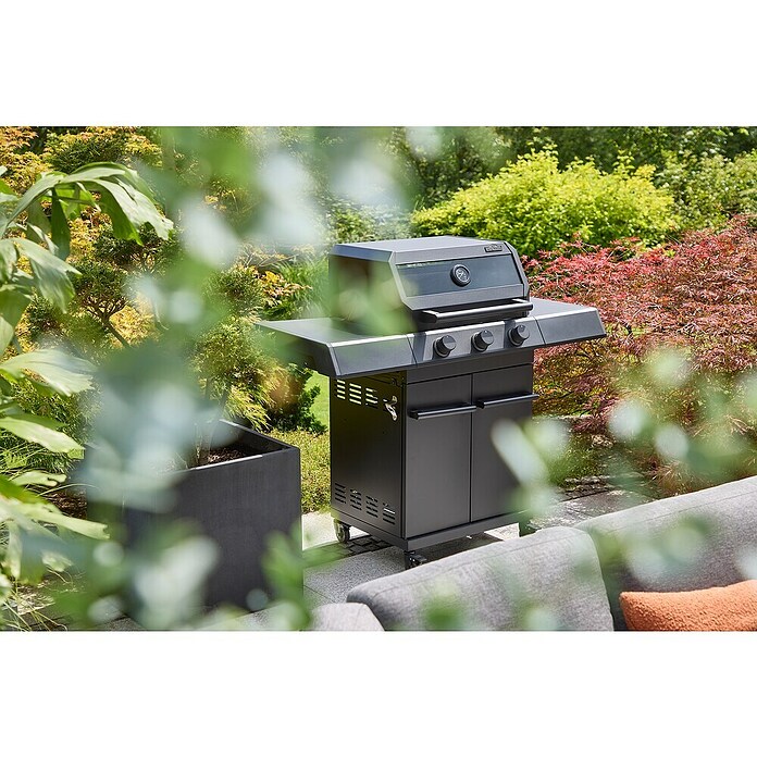 Kingstone KMS Gasgrill Cliff 3000 Beast Black Edition (Grillfläche (B x T): 61 x 45 cm, 10,5 kW, Anzahl Brenner: 3 Stk.) | BAUHAUS