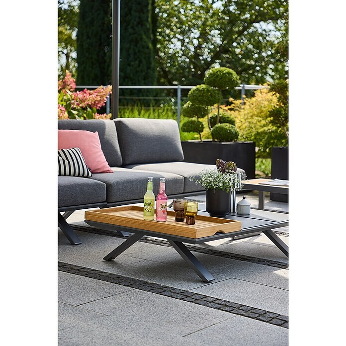 Sunfun Lumar Vrtna kavč miza  (Do x Š x V: 120 x 80 x 27 cm, Siva) | 8303 - Loungeset | ICAE - Sommermöbel Loungemöbel | ICA - Sommermöbel | IC - Freizeit im Garten | I - Stadtgarten | BAUHAUS