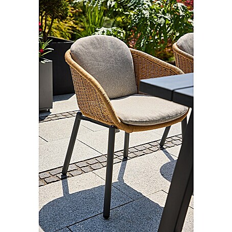 Gartensessel (Polyrattan, Braun, B x T x H: 55 x 59 x 73 cm)