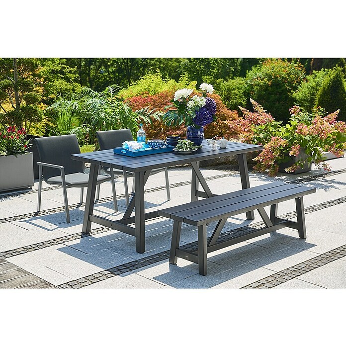 Sunfun Melina Gartentisch (L x B x H: 170 x 90 x 75 cm, Akazienholz, Rechteckig, Black Washed) | BAUHAUS