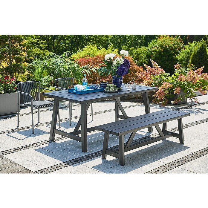 Sunfun Melina Gartentisch (L x B x H: 170 x 90 x 75 cm, Akazienholz, Rechteckig, Black Washed) | BAUHAUS