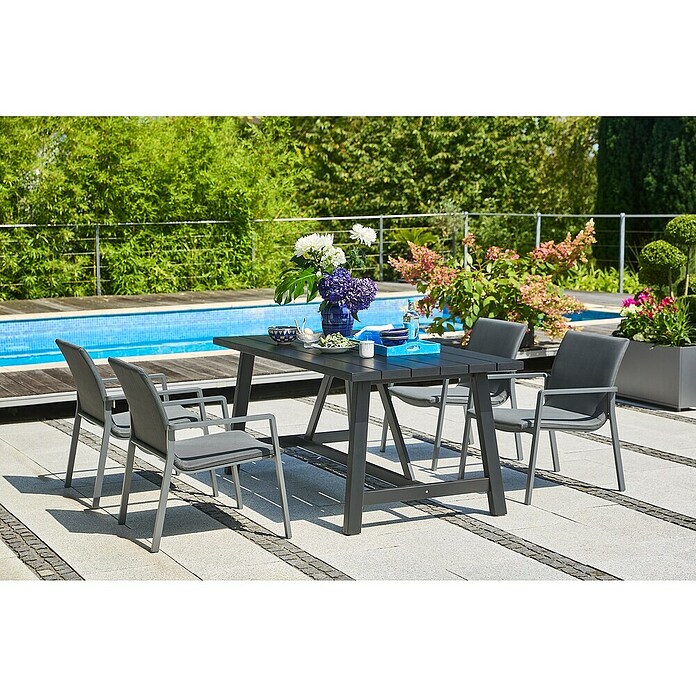 Sunfun Lumar Stapelsessel (L x B x H: 64 x 78,5 x 67 cm, Night-Grey) | BAUHAUS