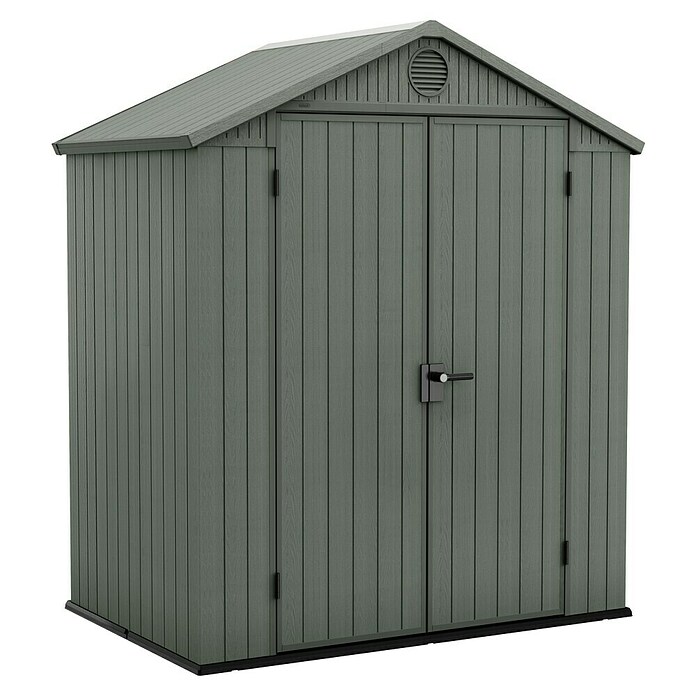 Keter Tuinhuis Darwin 64 (Buitenmaat incl. dakoverstek (b x d): 190 x 122 cm, Kunststof, Groen, 2,3 m²) | BAUHAUS
