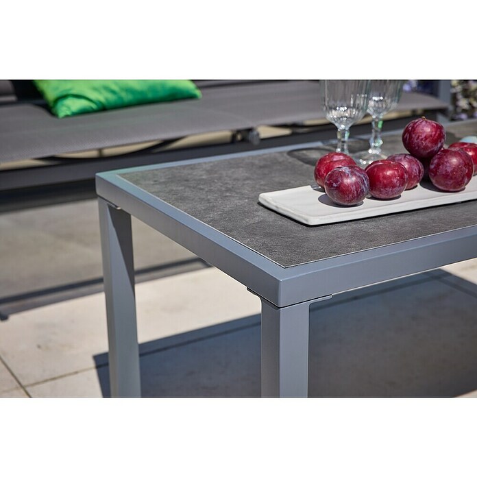 Loungemöbel-Set (4 -tlg., Metall/Textil, Schwarz/Grau) | BAUHAUS