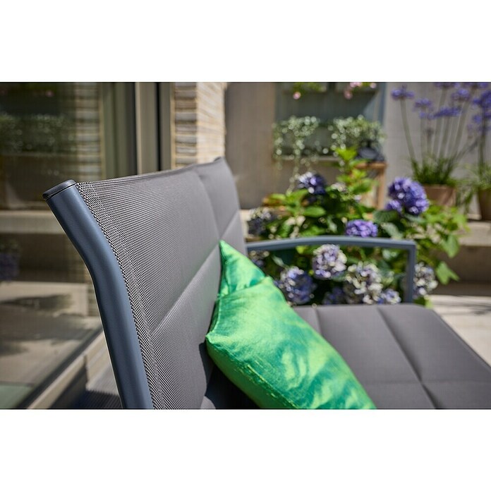 Loungemöbel-Set (4 -tlg., Metall/Textil, Schwarz/Grau) | BAUHAUS