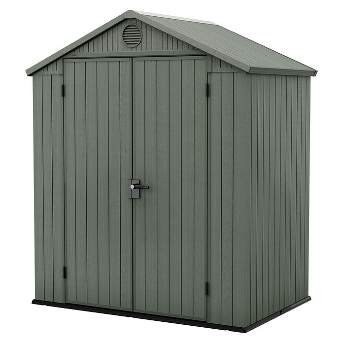Keter Tuinhuis Darwin 64 (Buitenmaat incl. dakoverstek (b x d): 190 x 122 cm, Kunststof, Groen, 2,3 m²) | BAUHAUS