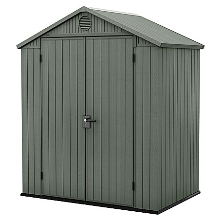 Keter Gartenhaus Darwin 6x4 (Außenmaß inkl. Dachüberstand (B x T): 190 x 122 cm, Kunststoff, Grün, 2,3 m²)