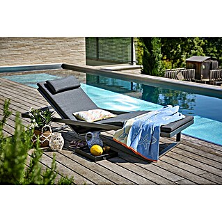 Sunfun Lumar Ležaljka za plažu (D x Š: 200 x 72,5 cm, Antracit, Aluminij, S podesivim naslonom za leđa)