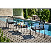 Sunfun Melina Garten-Beistelltisch rund (Ø x H: 80 x 60,5 cm, Stahl, Night-Grey) | BAUHAUS