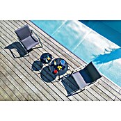 Sunfun Melina Garten-Beistelltisch rund (Ø x H: 80 x 60,5 cm, Stahl, Night-Grey) | BAUHAUS