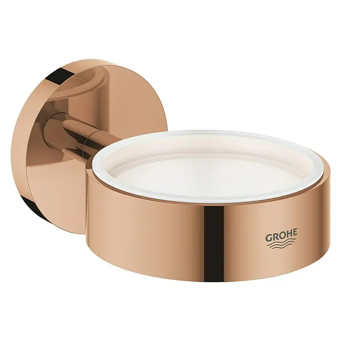 Grohe Essentials Becher- & Seifenhalter - Warm Sunset, Glänzend - Wandmontierte Seifenschale von Grohe in Roségold. Elegante Badaccessoire für stilvolle Badezimmer.