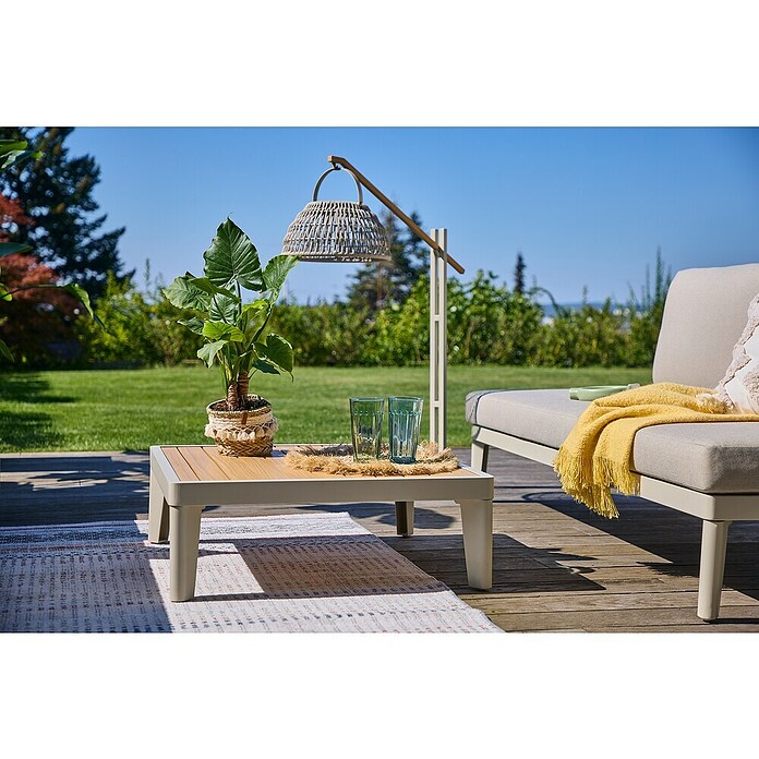 Sunfun Solo Mesa de centro (L x An x Al: 72 x 72 x 26 cm, Aluminio, Gris claro) | BAUHAUS