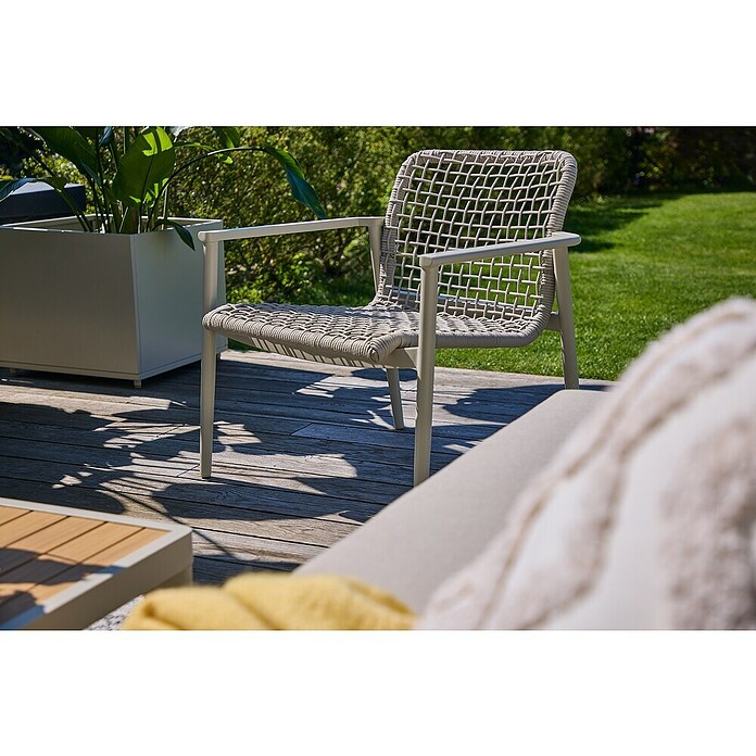 Sunfun Solo Rope Loungesessel Rope (B x T x H: 69,5 x 74 x 72 cm, Aluminium, Kunststoff, Light-Greige) | BAUHAUS