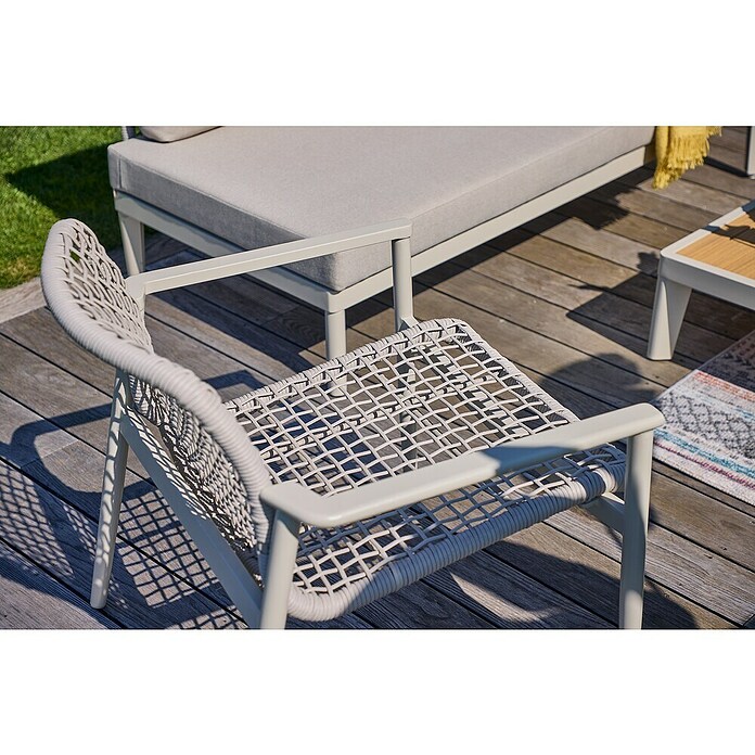 Sunfun Solo Rope Loungesessel Rope (B x T x H: 69,5 x 74 x 72 cm, Aluminium, Kunststoff, Light-Greige) | BAUHAUS