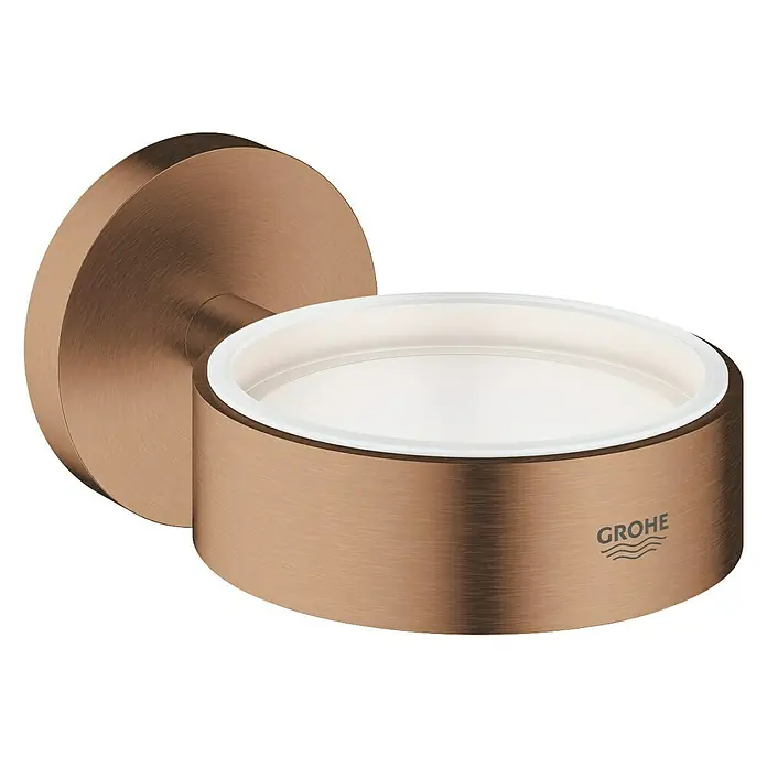 Grohe Essentials Becher- & Seifenhalter - Warm Sunset, Matt - Moderne Grohe Seifenschale in gebürstetem Roségold für stilvolle Badezimmer. Praktisch und elegant für die Wandmontage.