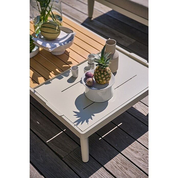 Sunfun Solo Garten-Beistelltisch (L x B x H: 120 x 72 x 26 cm, Light-Greige) | BAUHAUS