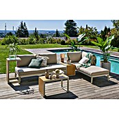 Sunfun Solo Conjunto de muebles chaise lounge + sofá + mesa auxiliar (5 pzs., Gris claro) | BAUHAUS