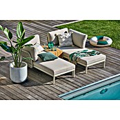 Sunfun Solo Conjunto de muebles chaise lounge + mesa auxiliar (3 pzs., Gris claro) | BAUHAUS