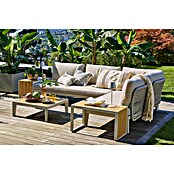 Sunfun Solo Conjunto de muebles chaise lounge + sofá + mesa auxiliar + mesa de centro (5 pzs., Gris claro) | BAUHAUS