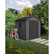 Keter Gerätehaus Newton Plus 757 (Außenmaß inkl. Dachüberstand (B x T): 230 x 223,8 cm, Kunststoff, Schiefergrau) | BAUHAUS
