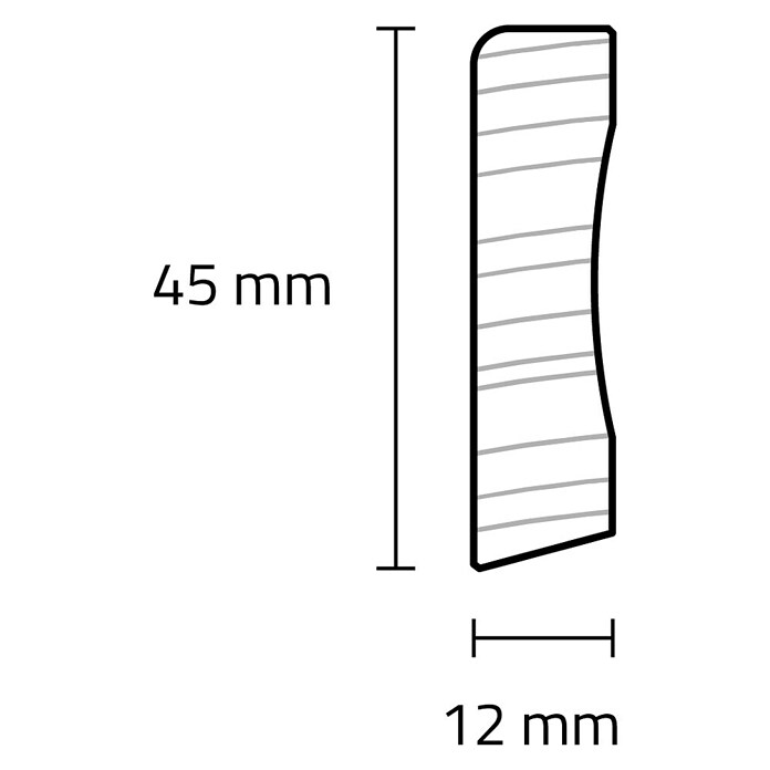 Sockelleiste (240 x 1,2 x 4,5 cm, Kiefer, RAL 9016) | BAUHAUS