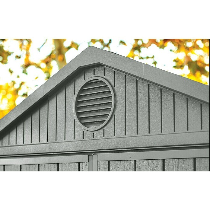 Keter Gartenhaus Darwin 6x8 (Außenmaß inkl. Dachüberstand (B x T): 190 x 244 cm, Kunststoff, Grün, 4,5 m²) | BAUHAUS