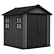 Keter Gerätehaus Newton Plus 757 (Außenmaß inkl. Dachüberstand (B x T): 230 x 223,8 cm, Kunststoff, Schiefergrau) | BAUHAUS