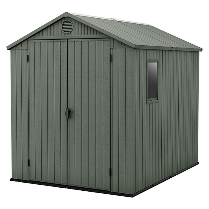 Keter Tuinhuis Darwin 68 (Buitenmaat incl. dakoverstek (b x d): 190 x 244 cm, Kunststof, Groen, 4,5 m²) | BAUHAUS
